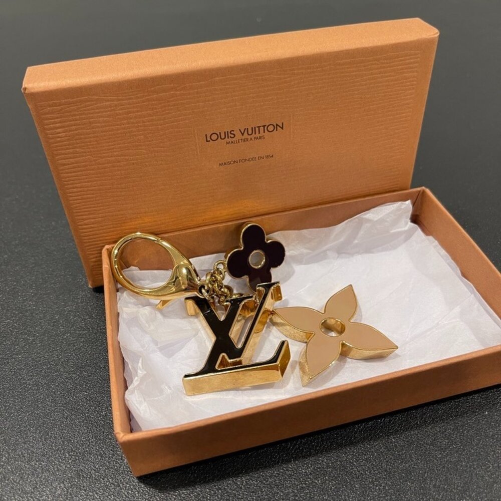 Louis Vuitton Fleur de Monogram Dore Bag Charm/Key Chain (128540)